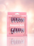 Romantic Myth nail kit contents including prep pad, file, and glue tabs