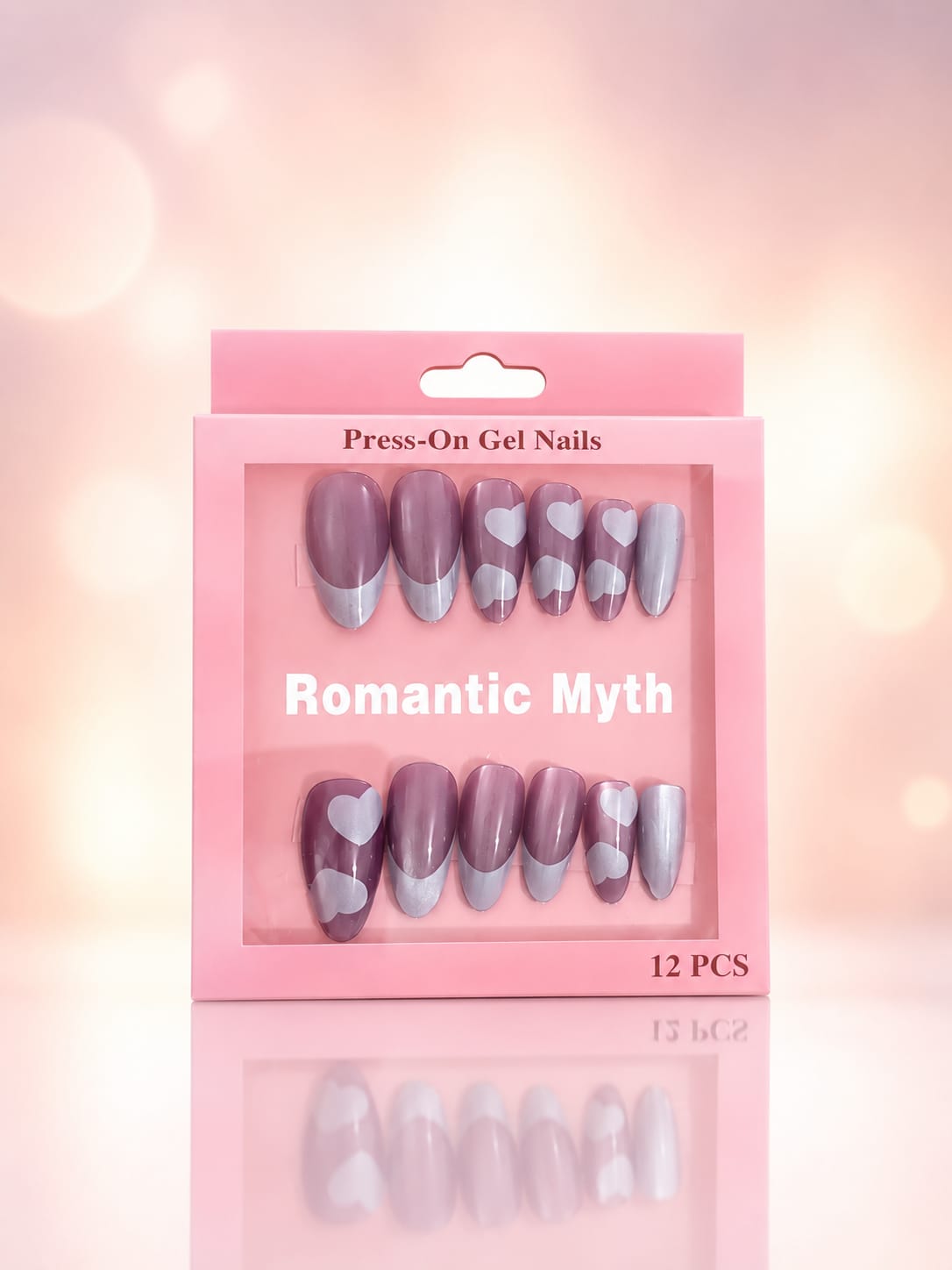 Romantic Myth nail kit contents including prep pad, file, and glue tabs